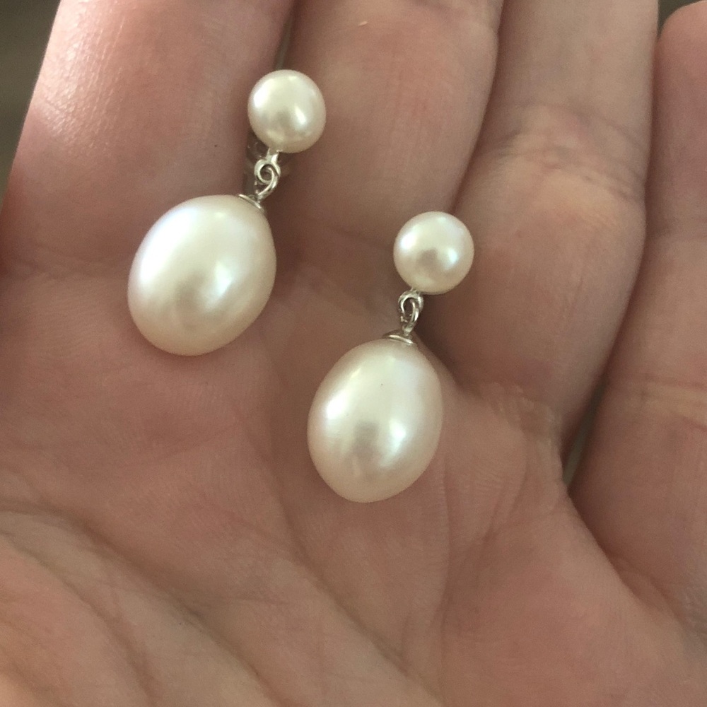 Classic White Pearl Drop Earrings - Timeless Women's Jewelry